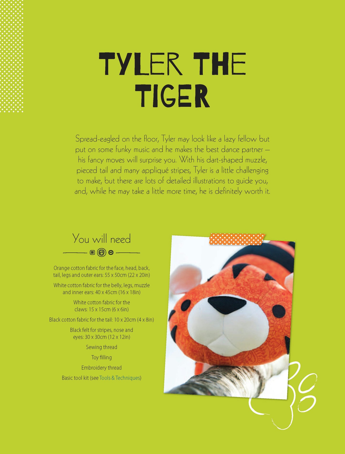 Book cover image for Tyler the Tiger Soft Toy Pattern ISBN: 9781446369906