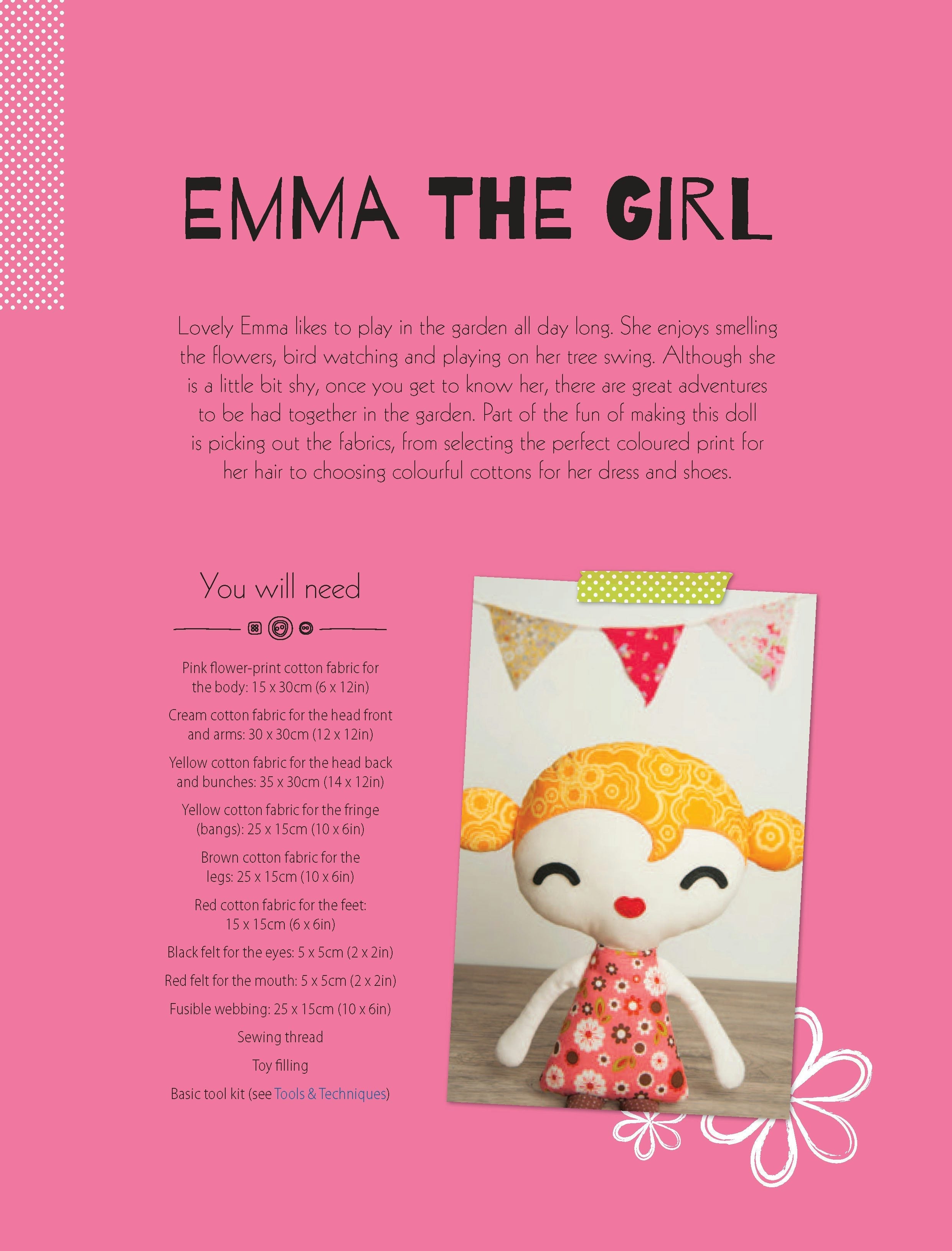 Book cover image for Emma the Girl Soft Toy Pattern ISBN: 9781446369944