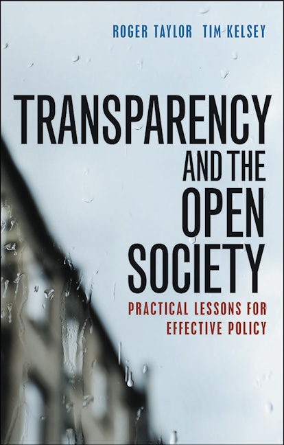 Book cover image for Transparency and the Open Society ISBN: 9781447325369