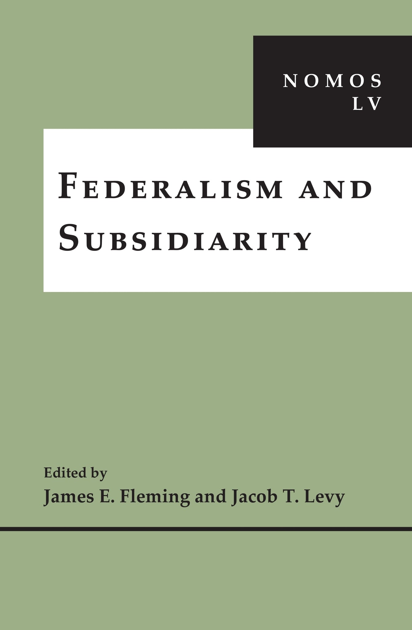 Cover image for Federalism and Subsidiarity ISBN 9781479868858