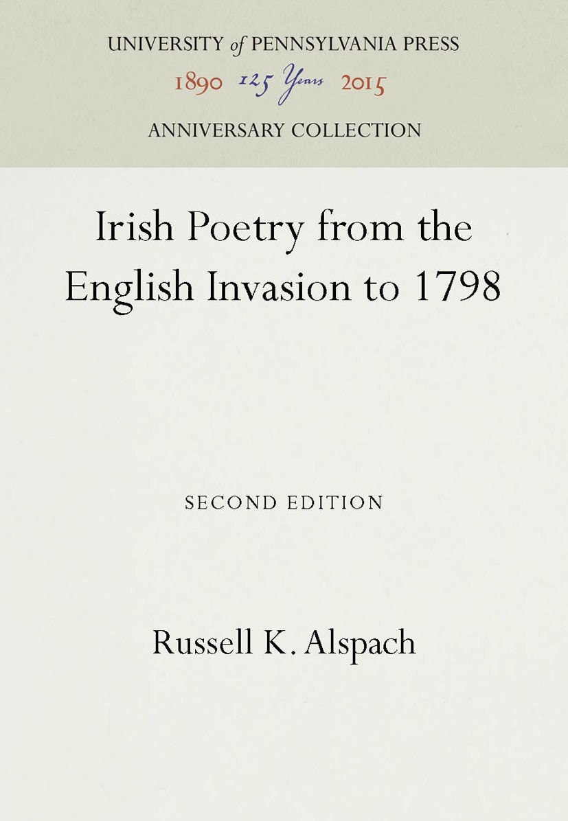 Book cover image for Irish Poetry from the English Invasion to 1798 ISBN: 9781512800173