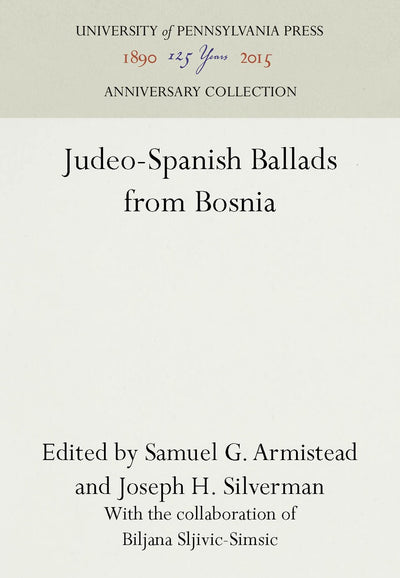 Cover image for Judeo-Spanish Ballads from Bosnia, isbn: 9781512800203