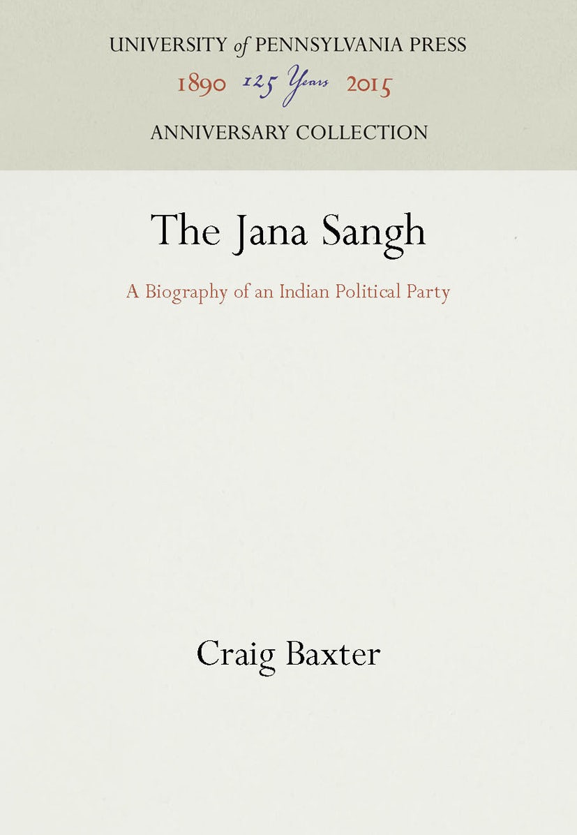 Book cover image for The Jana Sangh ISBN: 9781512800326