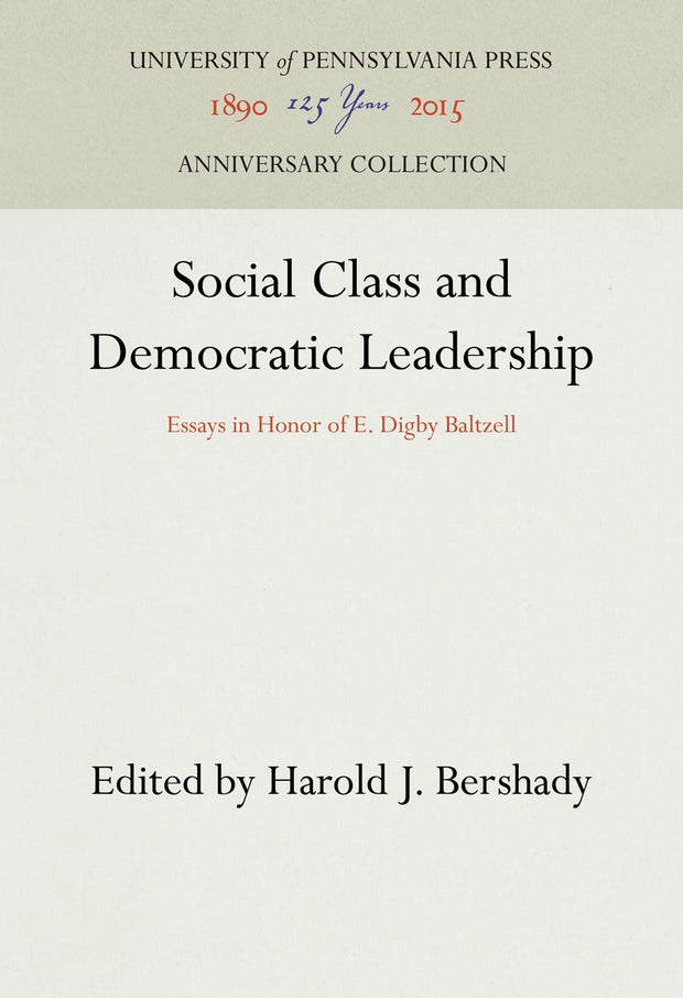 Cover image for Social Class and Democratic Leadership, isbn: 9781512800609