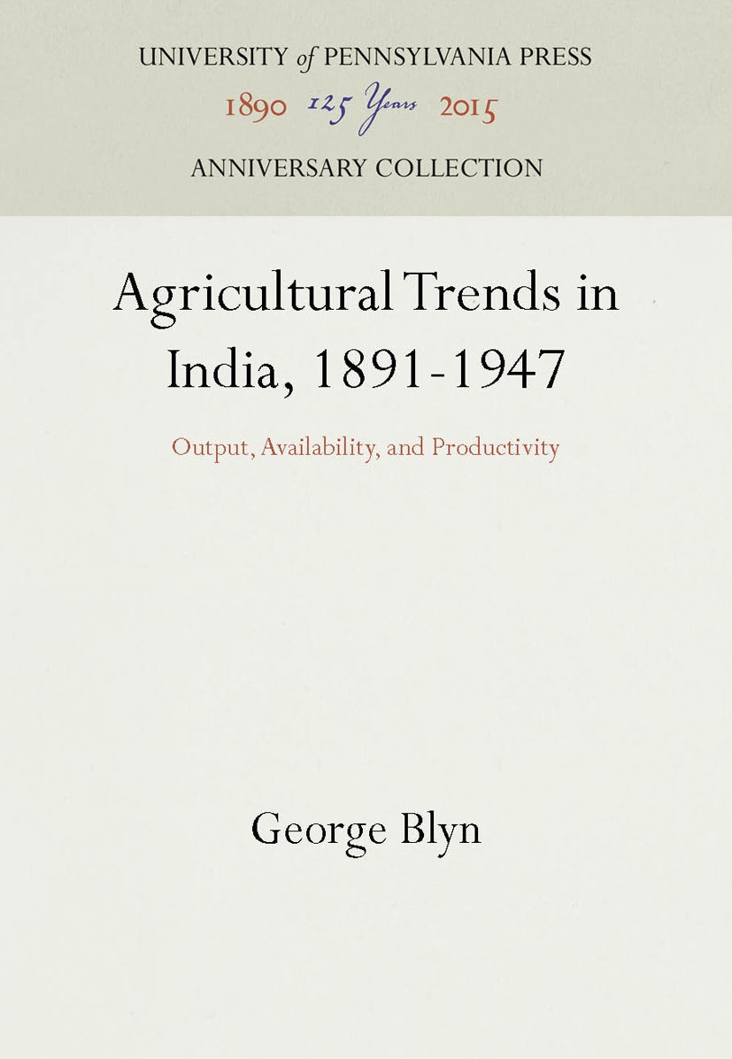 Book cover image for Agricultural Trends in India, 1891-1947 ISBN: 9781512800845
