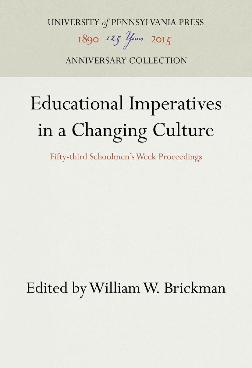 Book cover image for Educational Imperatives in a Changing Culture ISBN: 9781512801033