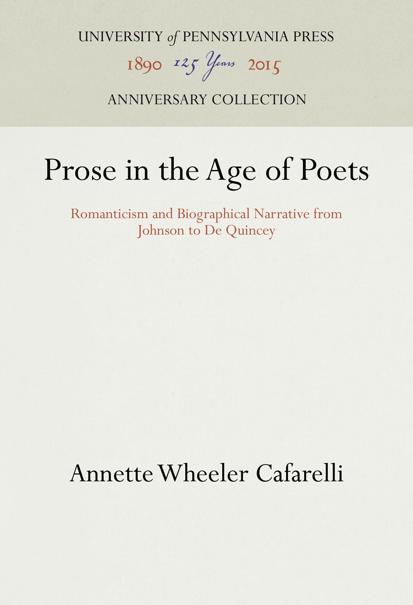 Book cover image for Prose in the Age of Poets ISBN: 9781512801262