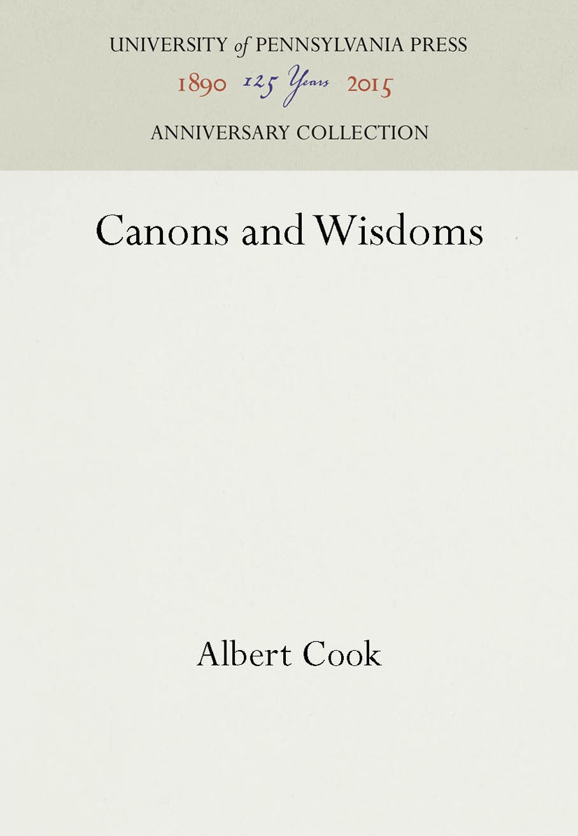 Book cover image for Canons and Wisdoms ISBN: 9781512801293