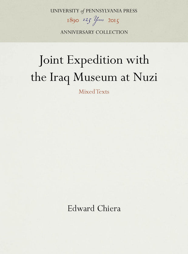 Cover image for Joint Expedition with the Iraq Museum at Nuzi, isbn: 9781512801538