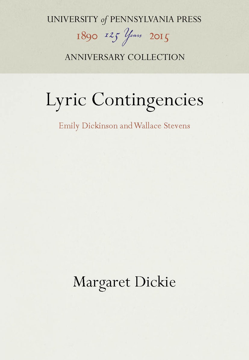 Book cover image for Lyric Contingencies ISBN: 9781512801651