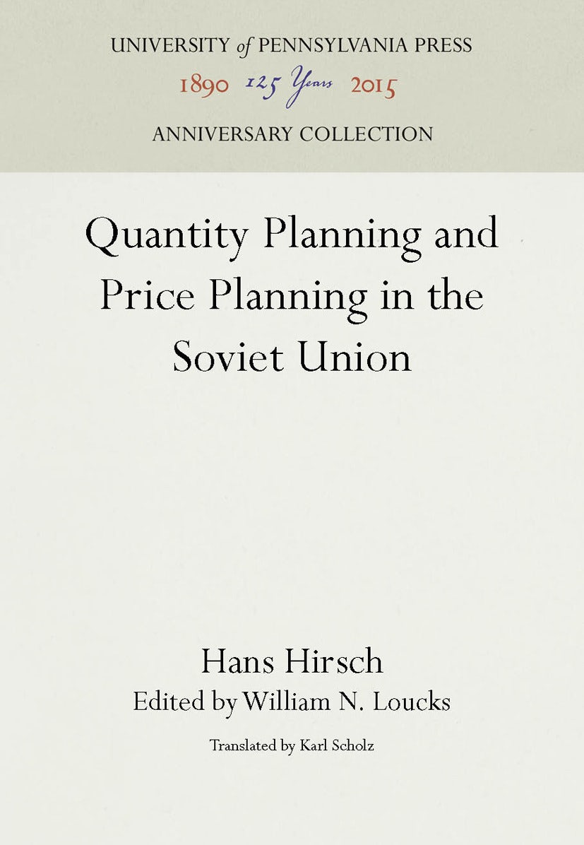 Book cover image for Quantity Planning and Price Planning in the Soviet Union ISBN: 9781512802504