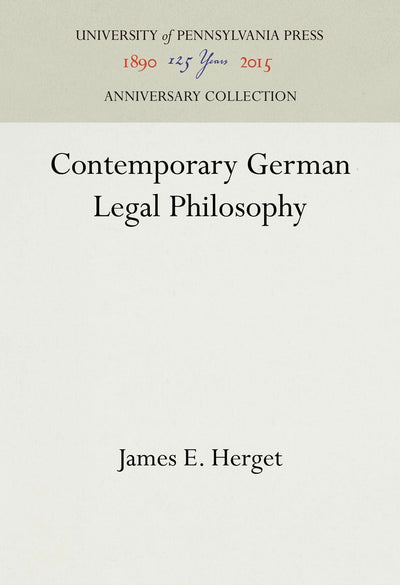 Cover image for Contemporary German Legal Philosophy, isbn: 9781512802580