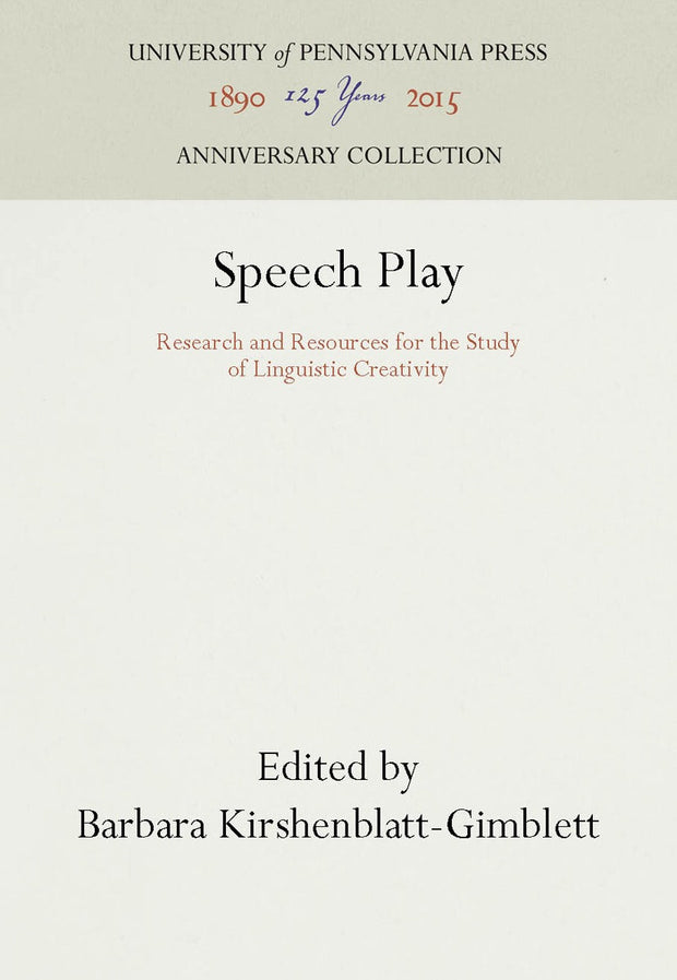 Cover image for Speech Play, isbn: 9781512803150