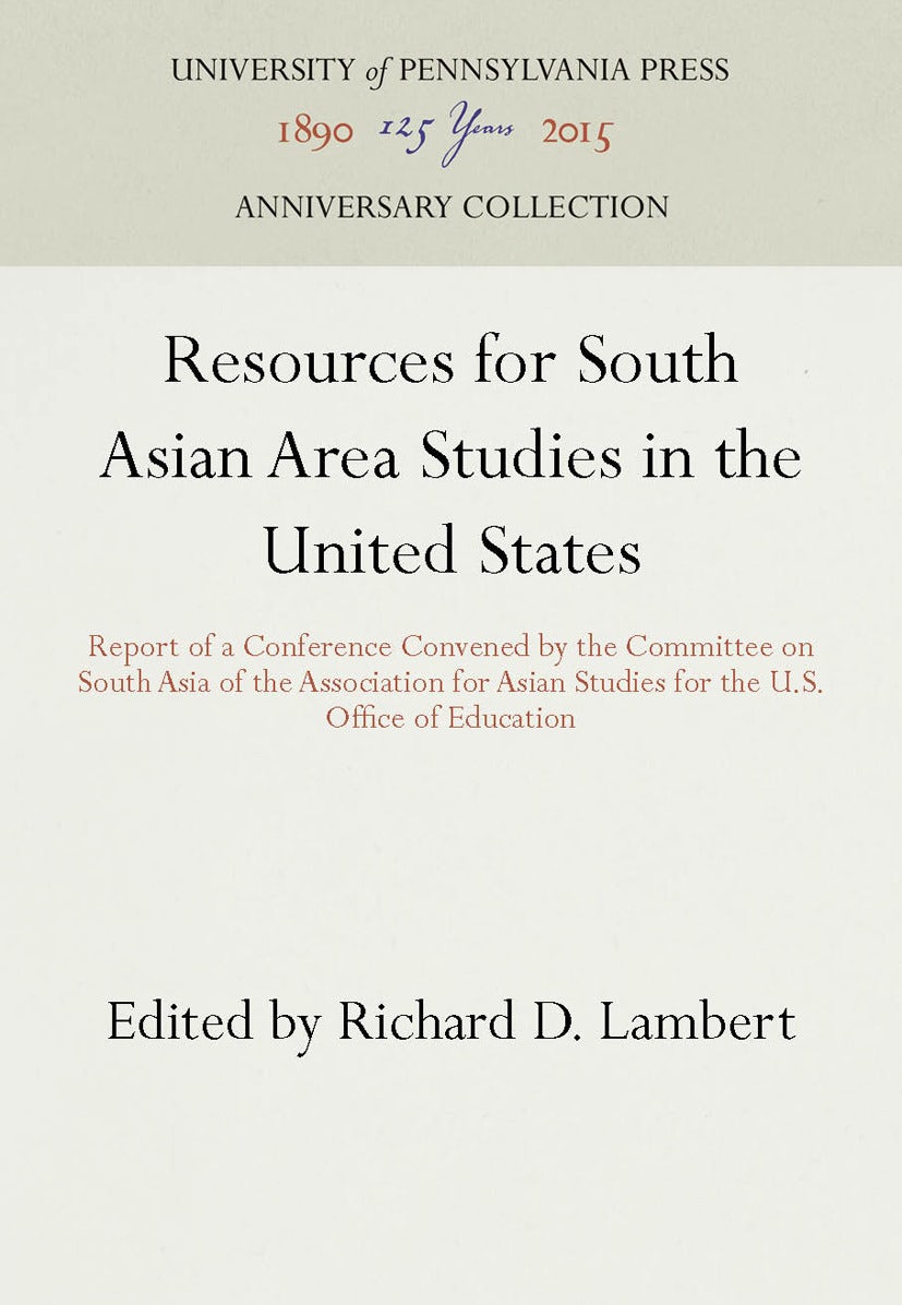 Book cover image for Resources for South Asian Area Studies in the United States ISBN: 9781512803259