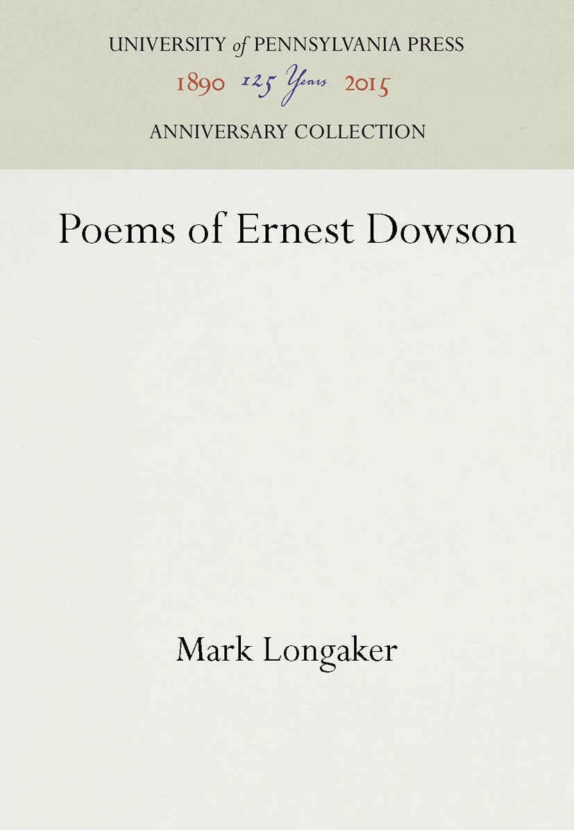 Book cover image for Poems of Ernest Dowson ISBN: 9781512803662