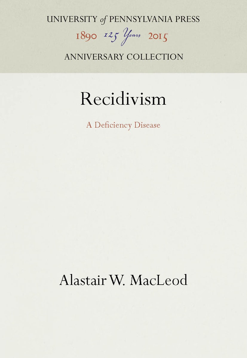 Book cover image for Recidivism ISBN: 9781512804065