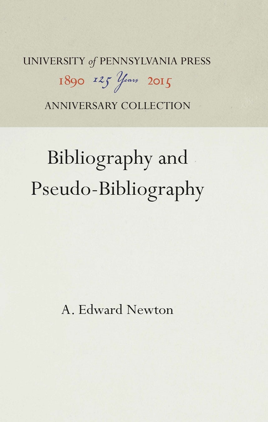 Book cover image for Bibliography and Pseudo-Bibliography ISBN: 9781512804744