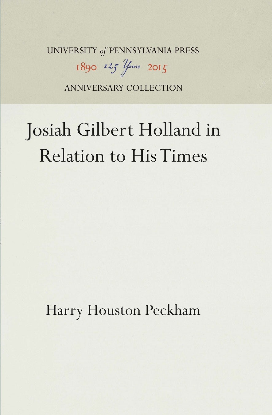 Book cover image for Josiah Gilbert Holland in Relation to His Times ISBN: 9781512805345