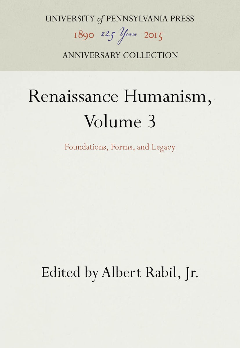 Book cover image for Renaissance Humanism, Volume 3 ISBN: 9781512805772