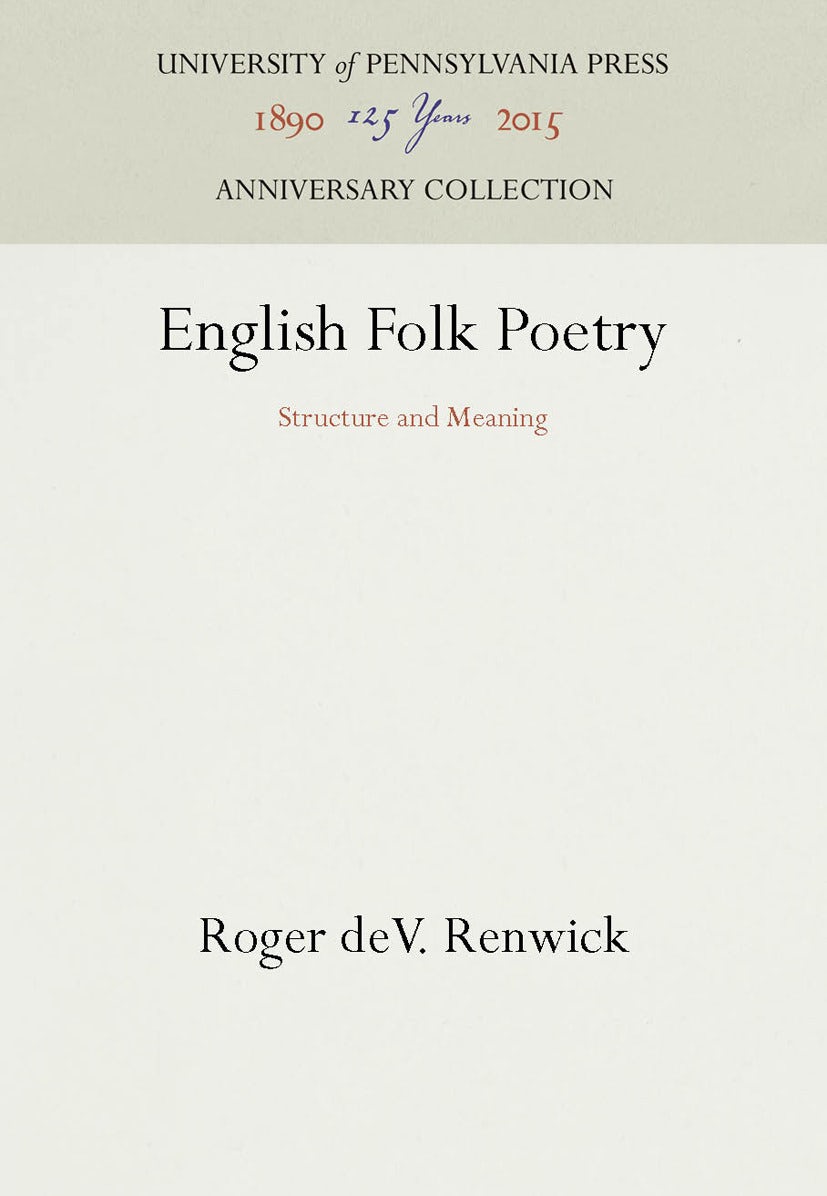 Book cover image for English Folk Poetry ISBN: 9781512806069