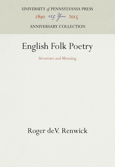 Cover image for English Folk Poetry, isbn: 9781512806069