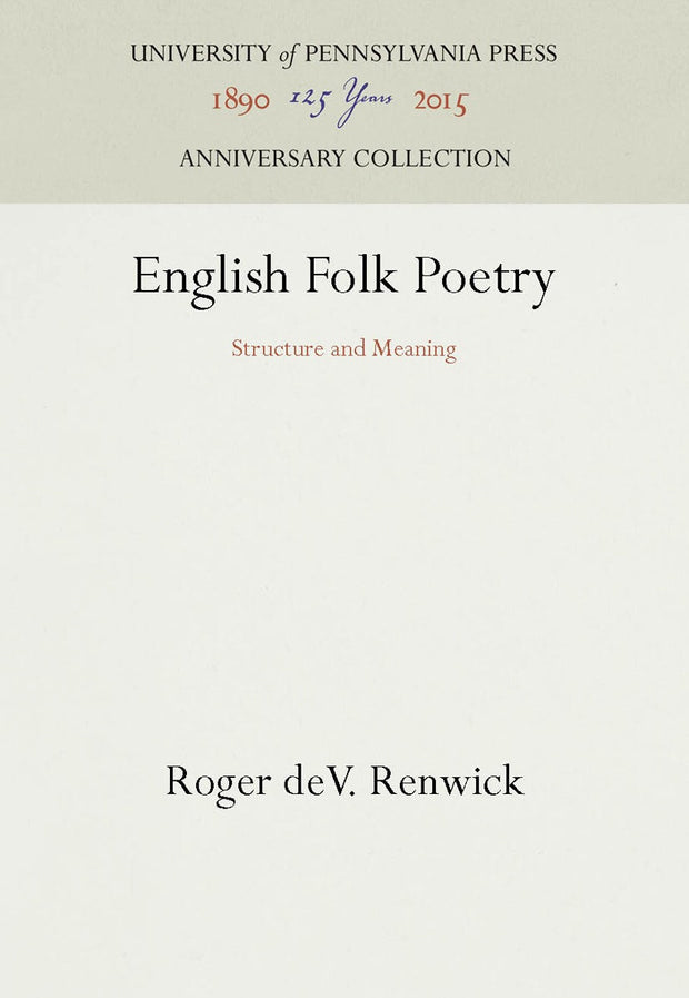 Cover image for English Folk Poetry, isbn: 9781512806069