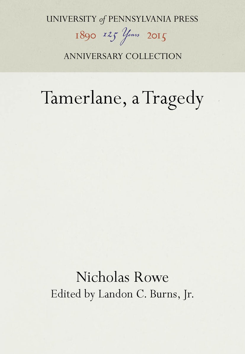 Book cover image for Tamerlane, a Tragedy ISBN: 9781512806236