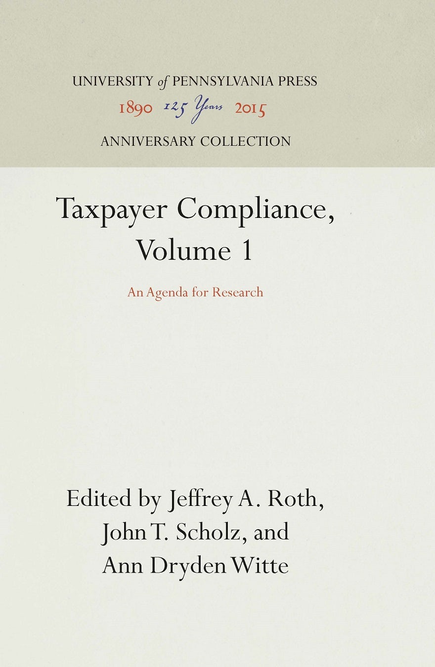 Book cover image for Taxpayer Compliance, Volume 1 ISBN: 9781512806274