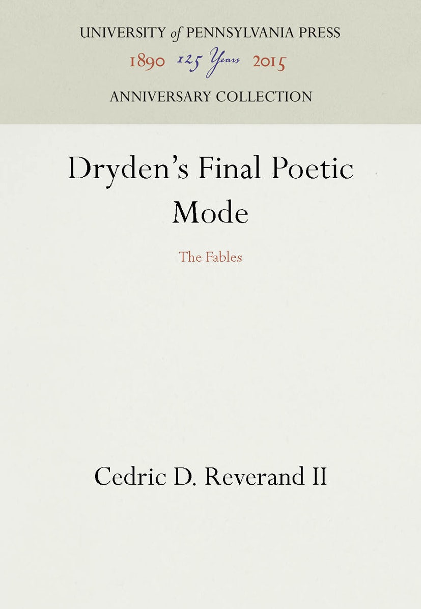Book cover image for Dryden's Final Poetic Mode ISBN: 9781512806717