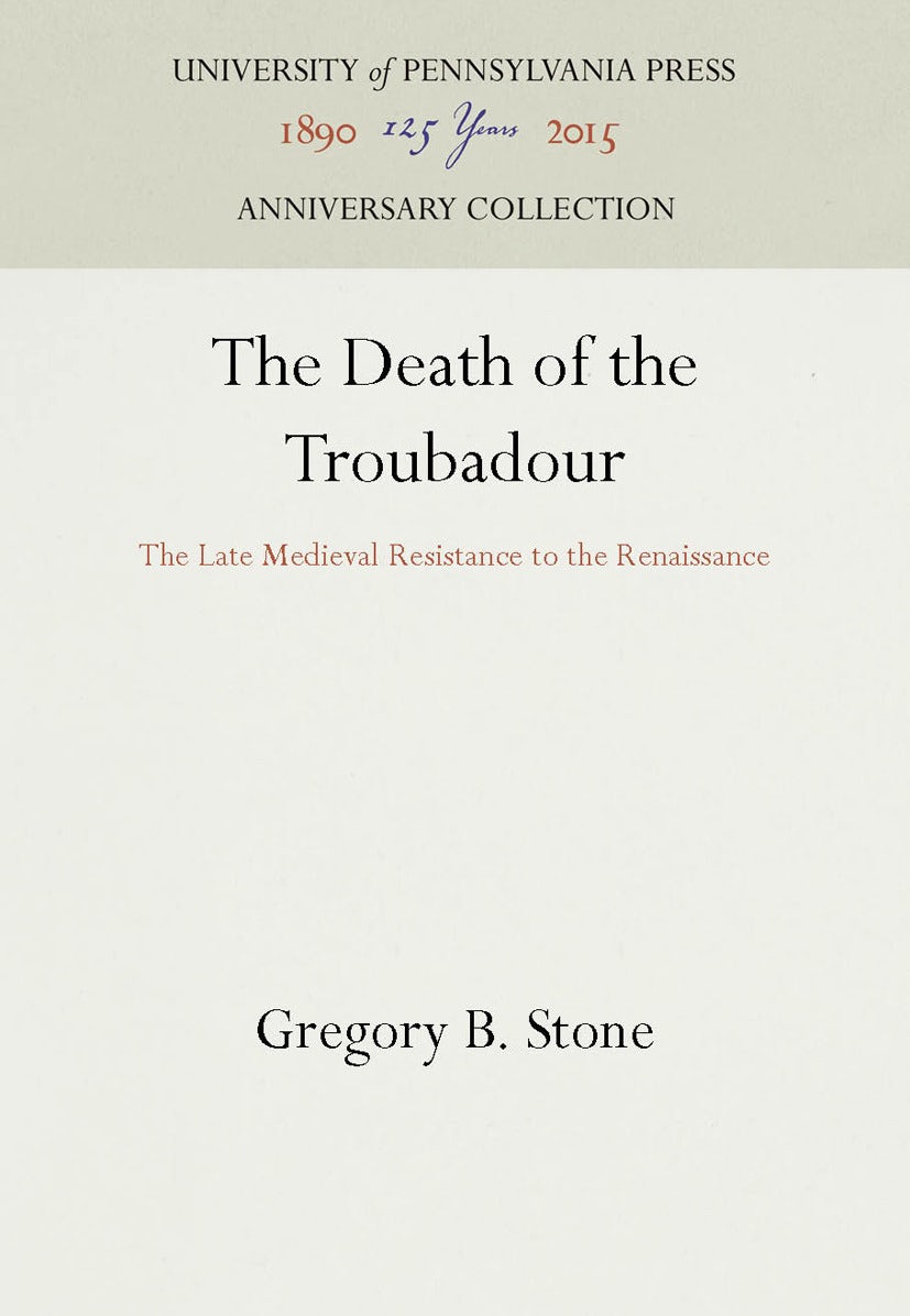 Book cover image for The Death of the Troubadour ISBN: 9781512807332