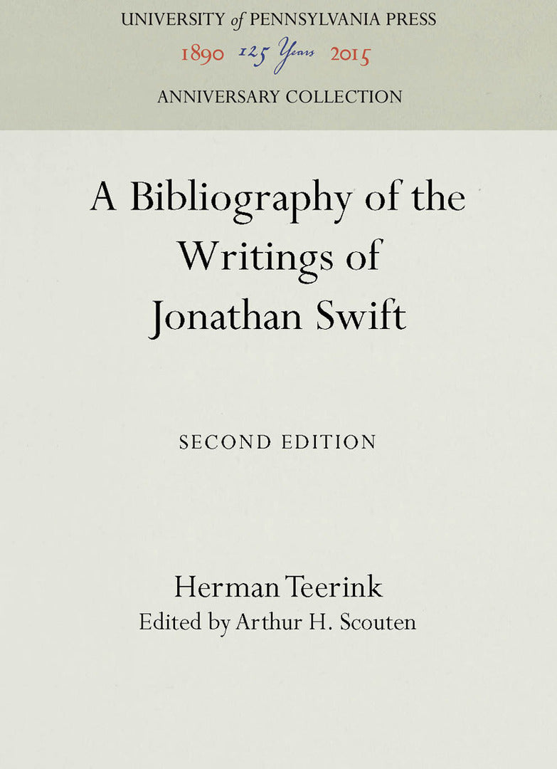 Cover image for A Bibliography of the Writings of Jonathan Swift ISBN 9781512807653