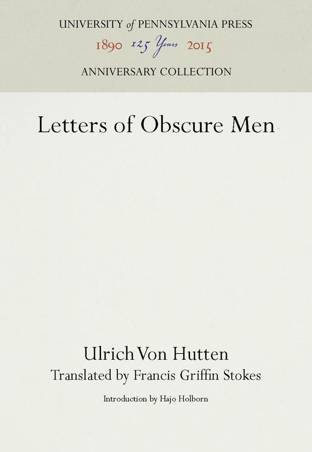 Cover image for Letters of Obscure Men, isbn: 9781512808223