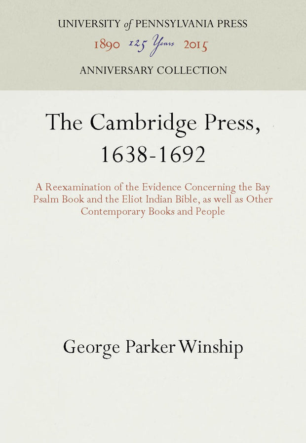 Cover image for The Cambridge Press, 1638-1692, isbn: 9781512808797