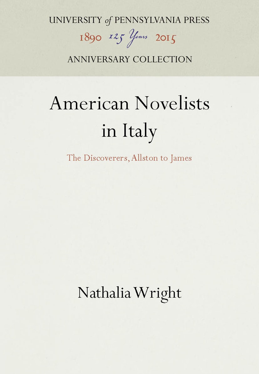 Book cover image for American Novelists in Italy ISBN: 9781512809275