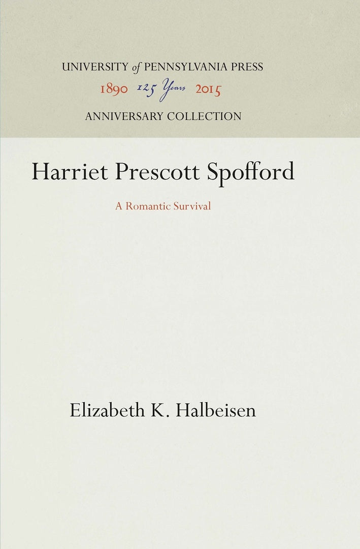 Cover image for Harriet Prescott Spofford ISBN 9781512812053