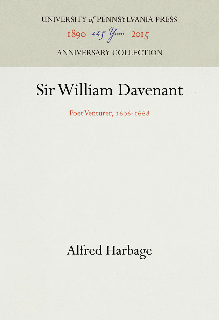 Cover image for Sir William Davenant ISBN 9781512812152