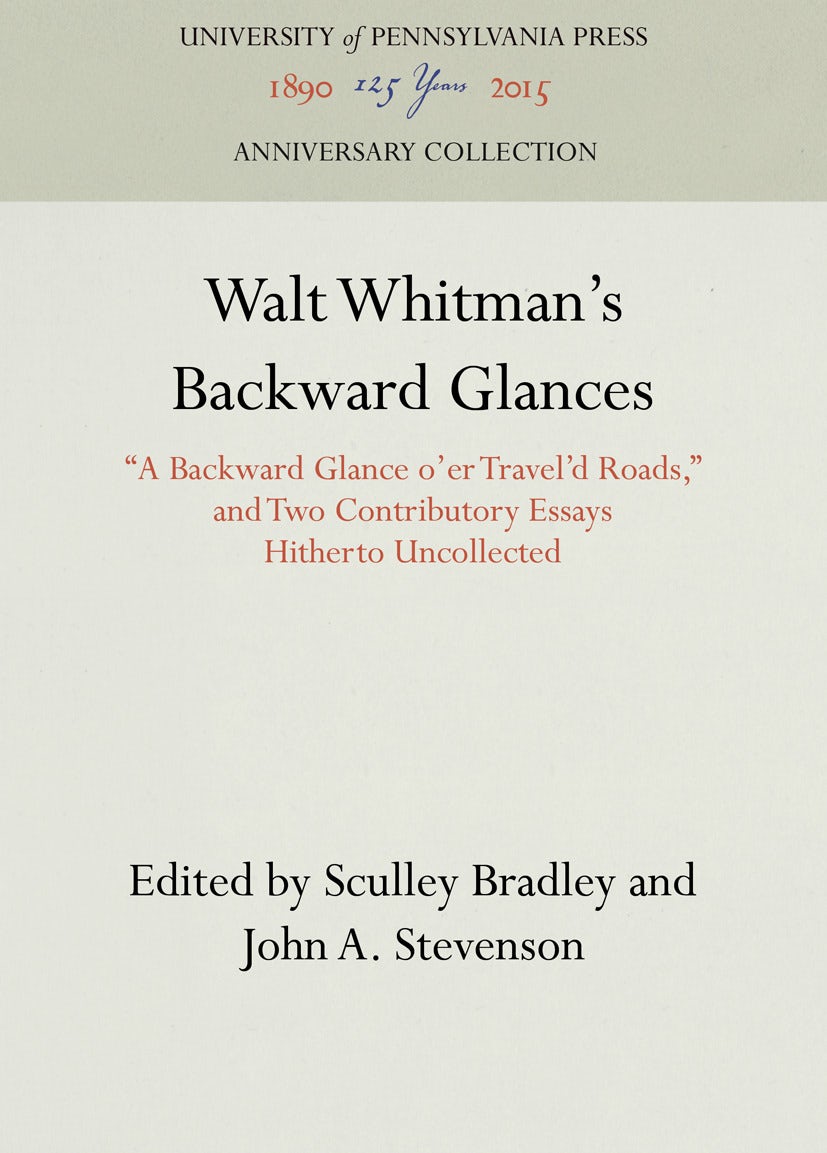 Book cover image for Walt Whitman's Backward Glances ISBN: 9781512814743