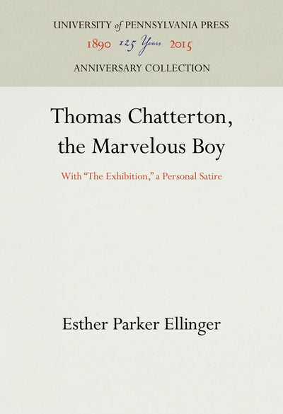 Cover image for Thomas Chatterton, the Marvelous Boy, isbn: 9781512815726