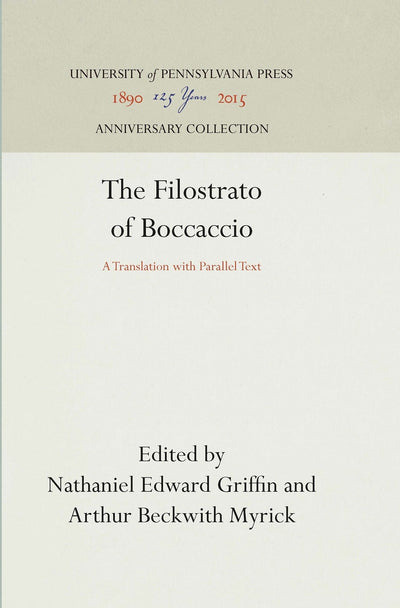 Cover image for The Filostrato of Boccaccio, isbn: 9781512816440