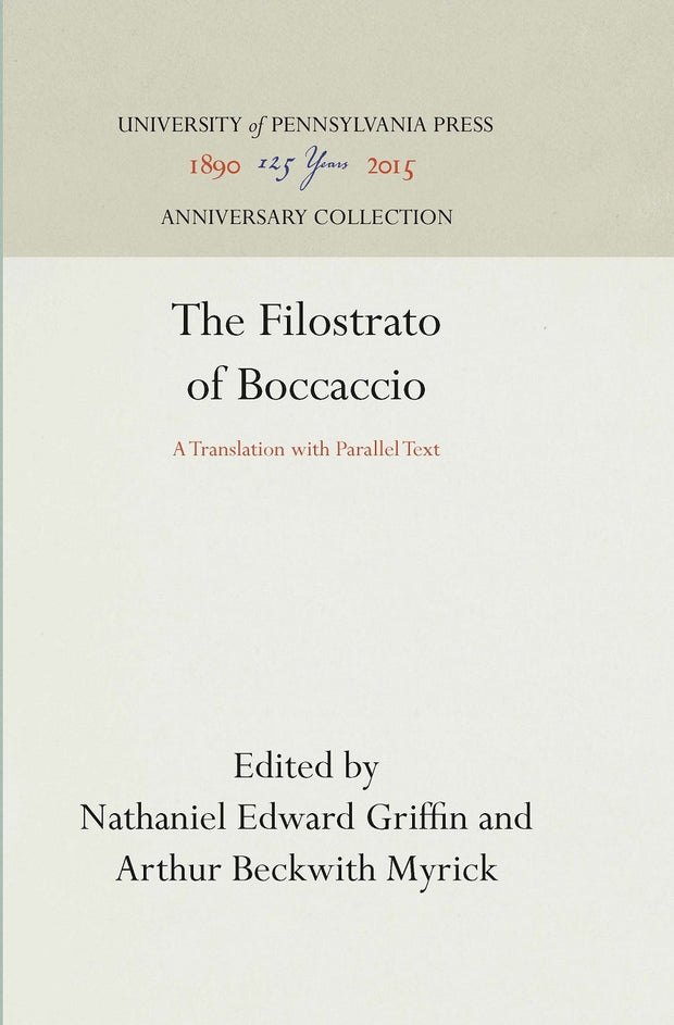 Cover image for The Filostrato of Boccaccio, isbn: 9781512816440