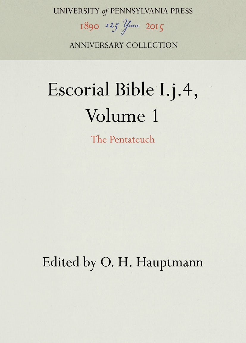 Book cover image for Escorial Bible I.j.4, Volume 1 ISBN: 9781512816778