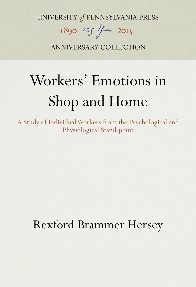 Book cover image for Workers' Emotions in Shop and Home ISBN: 9781512816860