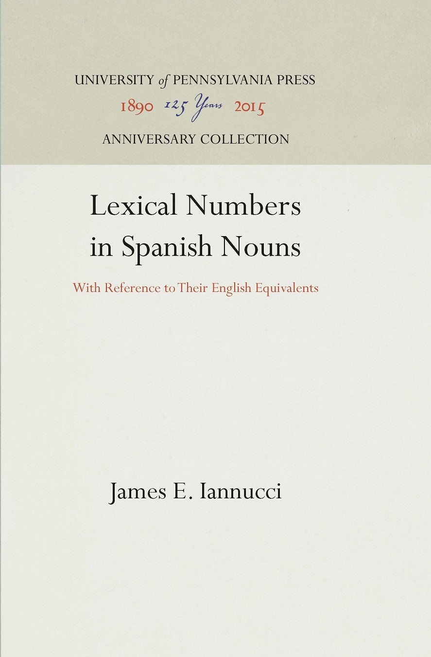 Book cover image for Lexical Numbers in Spanish Nouns ISBN: 9781512817102
