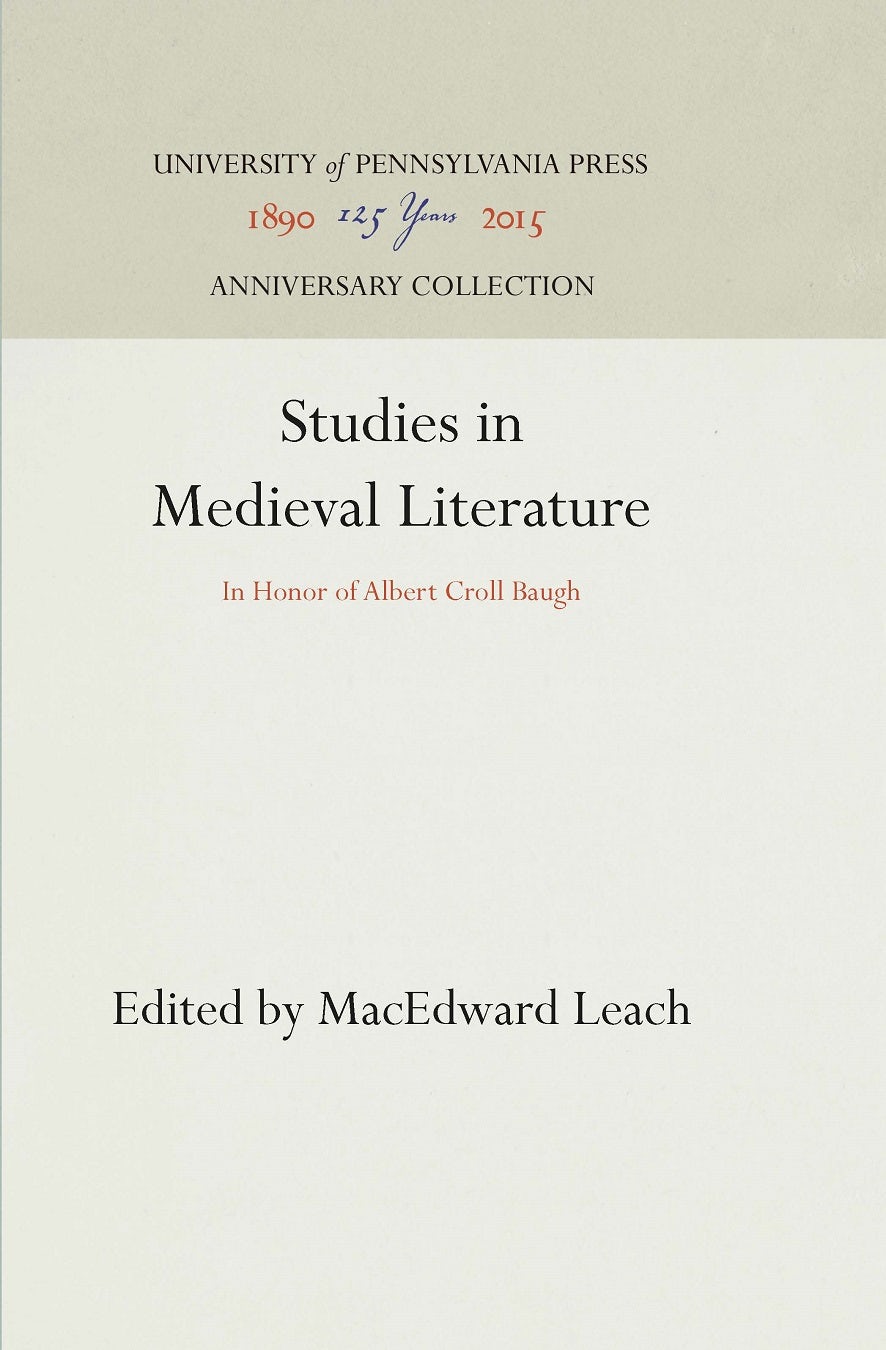 Book cover image for Studies in Medieval Literature ISBN: 9781512817508