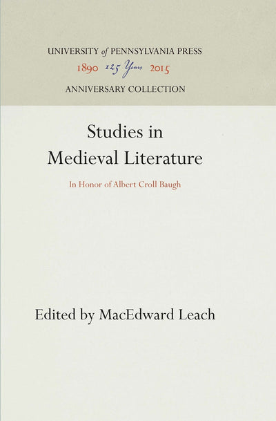 Cover image for Studies in Medieval Literature, isbn: 9781512817508