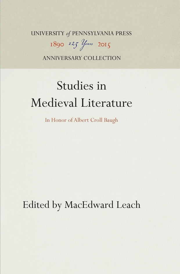 Cover image for Studies in Medieval Literature, isbn: 9781512817508
