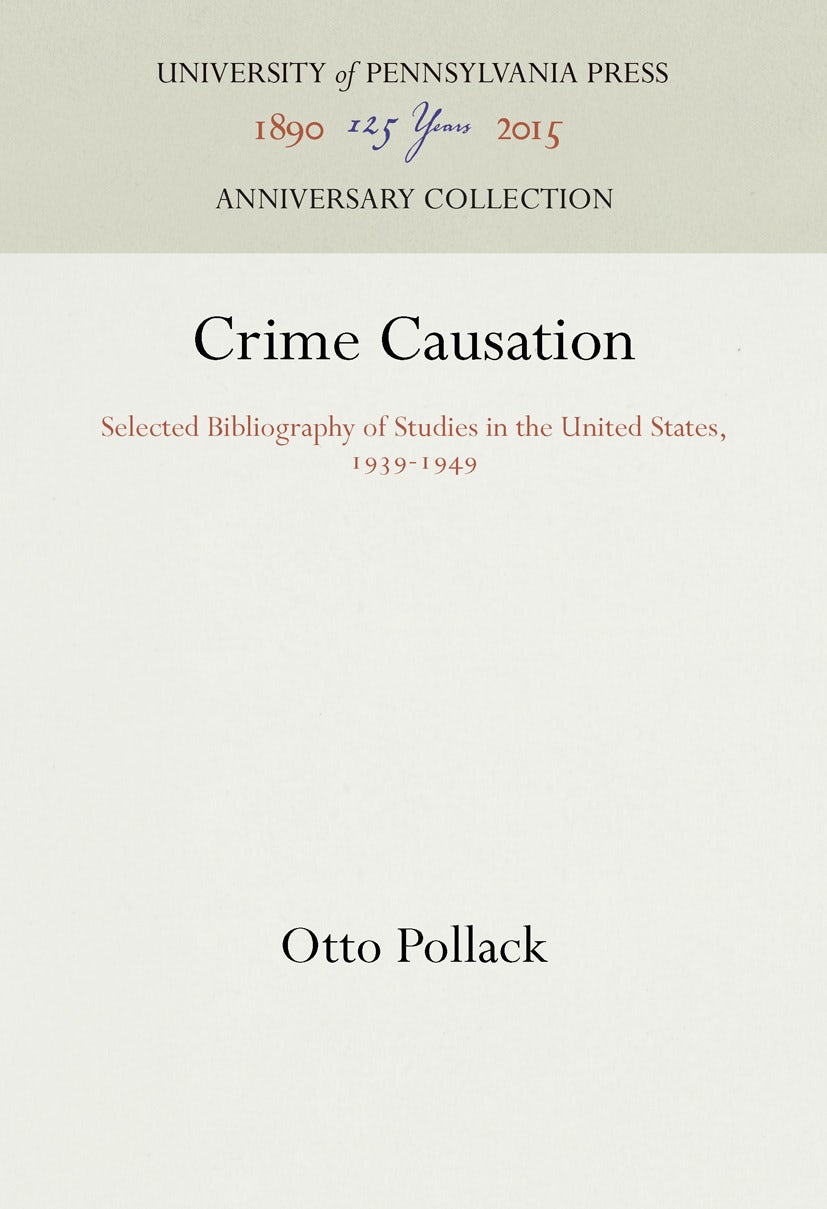 Book cover image for Crime Causation ISBN: 9781512818406