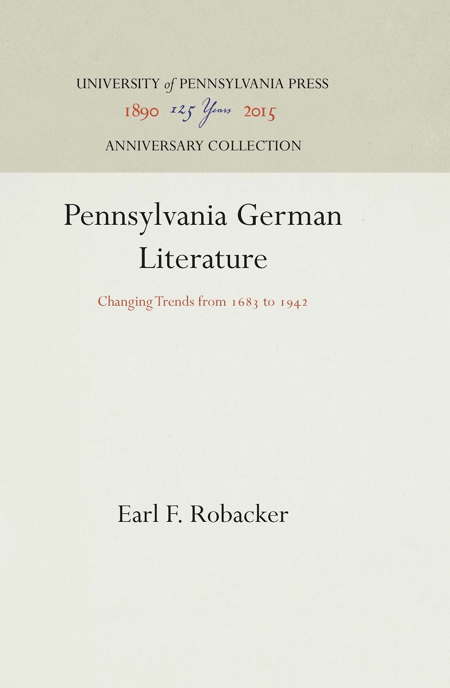 Book cover image for Pennsylvania German Literature ISBN: 9781512818505
