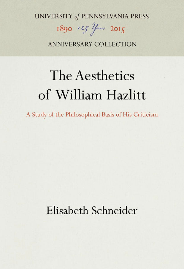 Cover image for The Aesthetics of William Hazlitt, isbn: 9781512818598