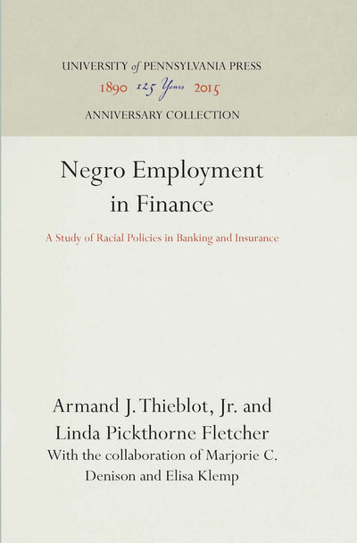 Cover image for Negro Employment in Finance, isbn: 9781512820003